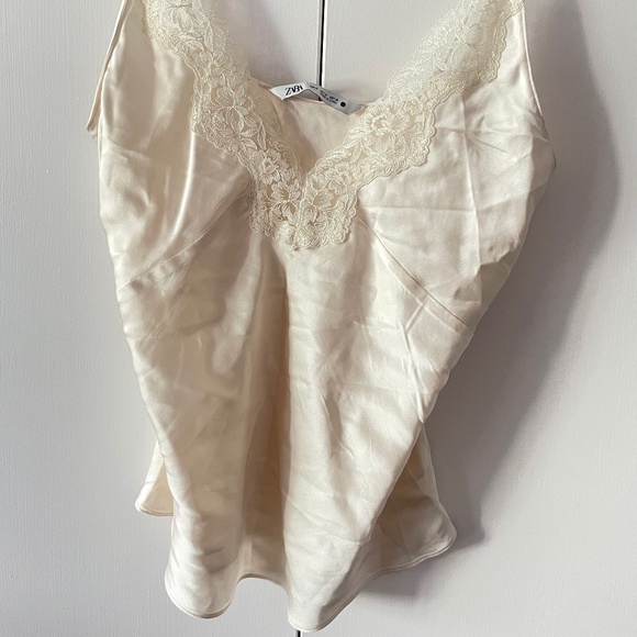 Zara satin lace trim cami top - Picture 1 of 3